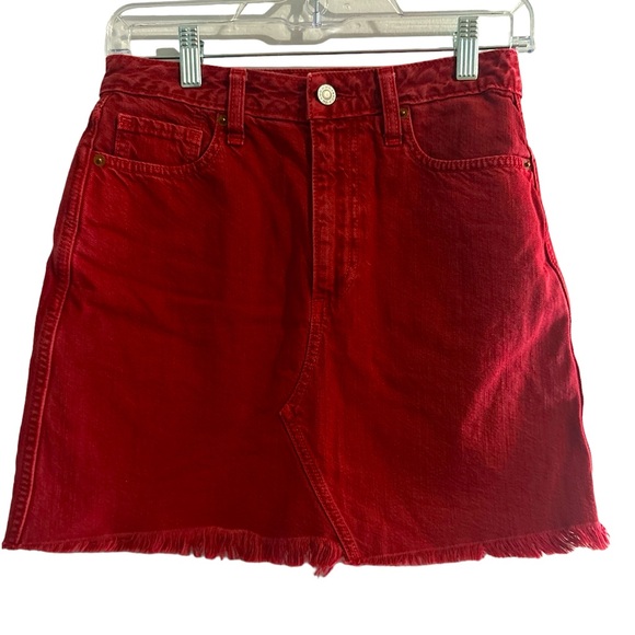 Abercrombie & Fitch Dresses & Skirts - Abercrombie & Fitch Zoe, Natural Rose, Vintage red denim/jean mini skirt, Size 2